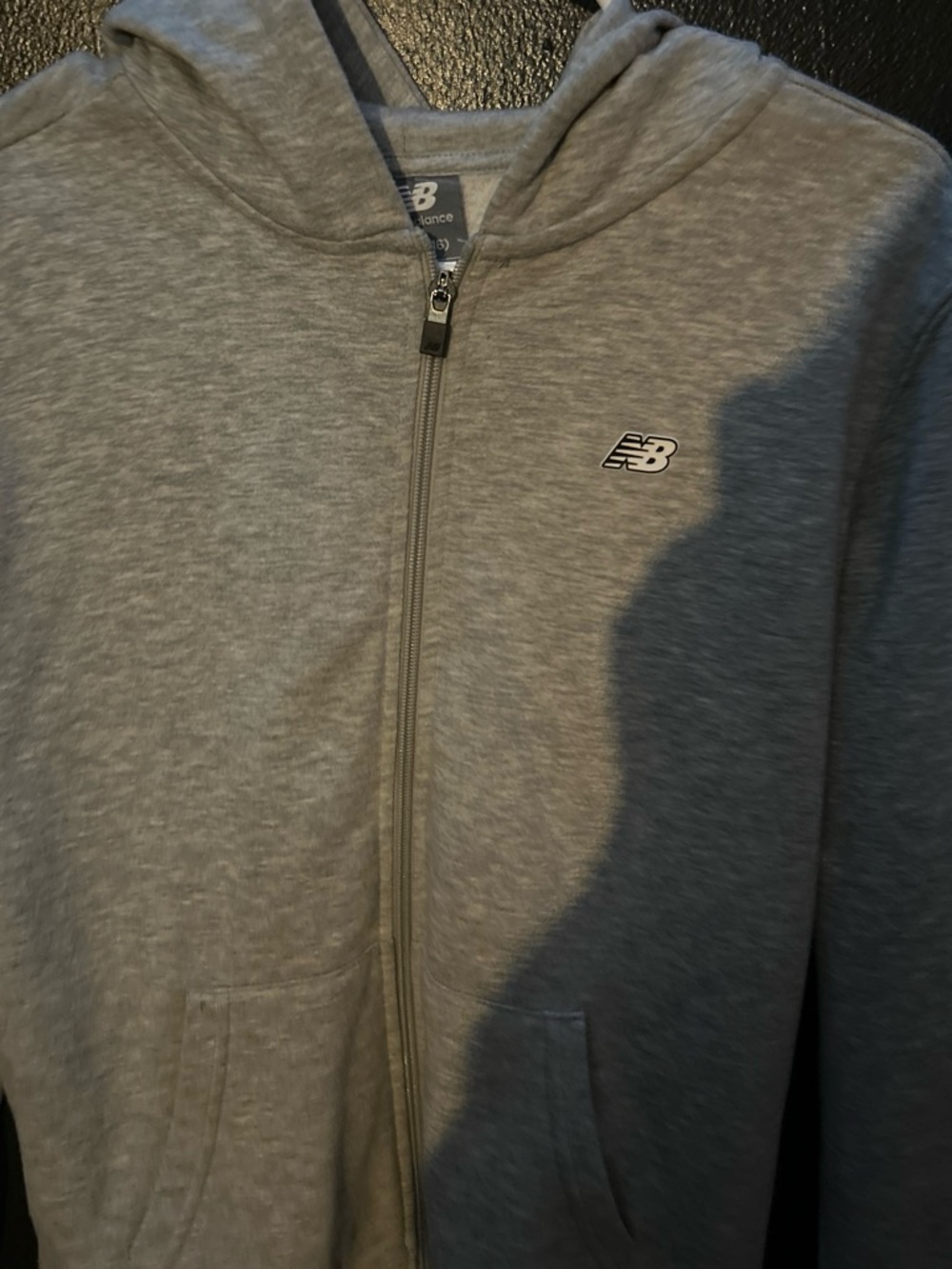 New Balance Men’s Light Gray Zip-Up Hoodie Sweatshirt